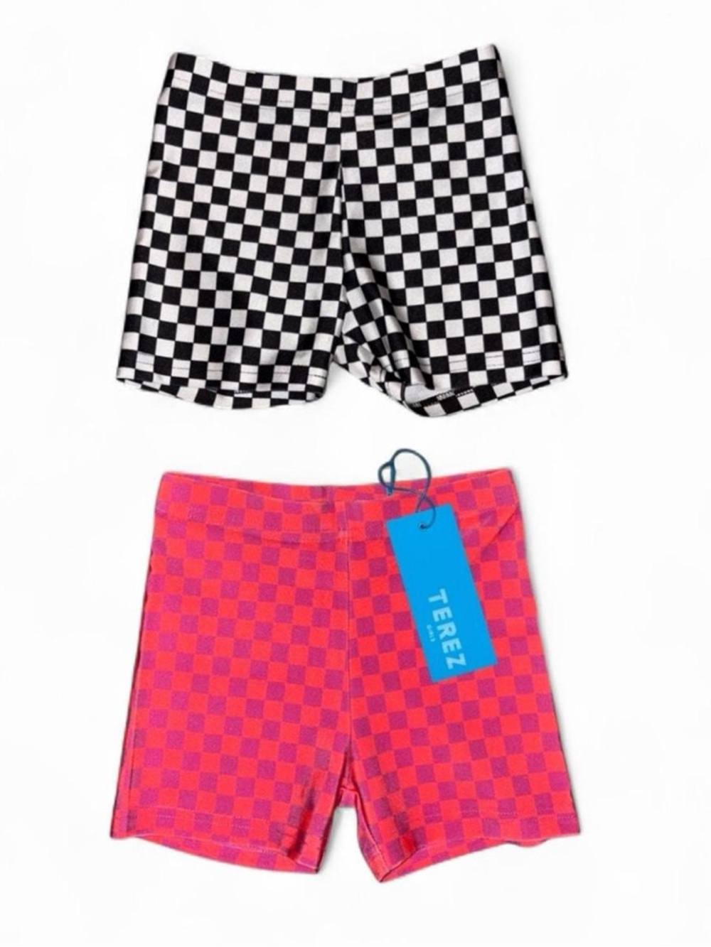 Lot of 2 Terez checkerboard biker shorts